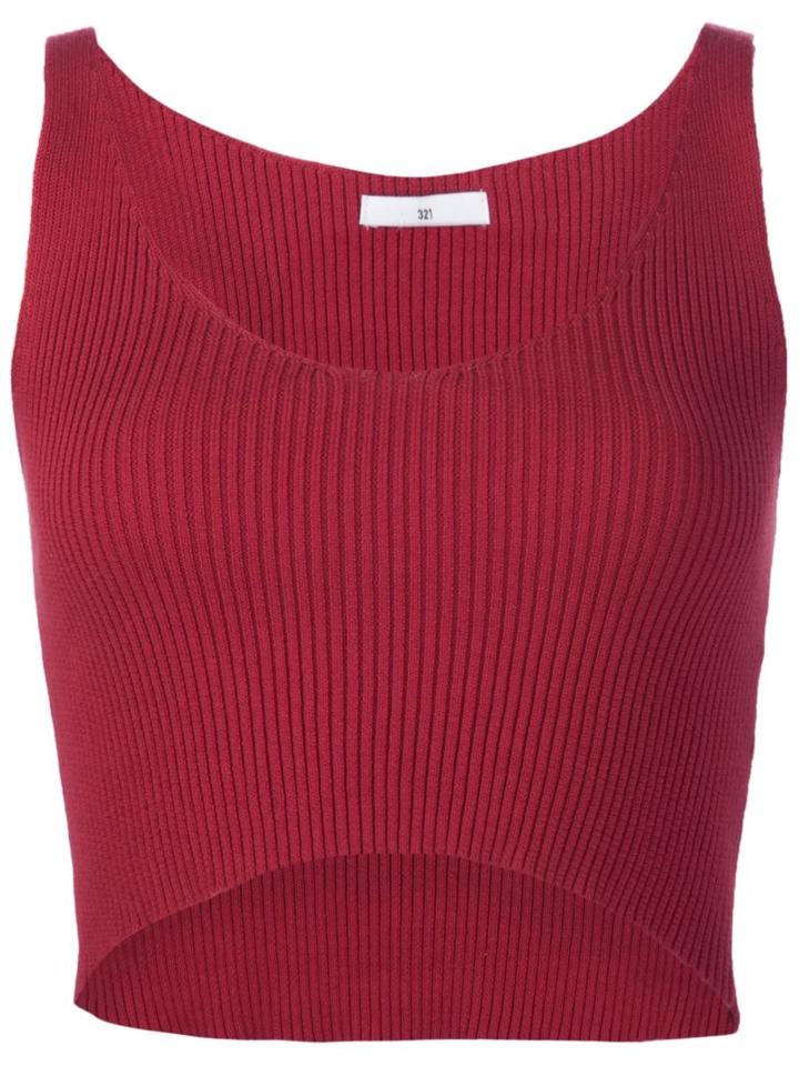 321 Cropped Tank, Women's, Size: Medium, Red, Cotton