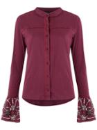 Andrea Bogosian - Embroidered Shirt - Women - Cotton - G, Red, Cotton