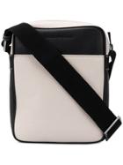 Emporio Armani Grained Leather Messenger Bag - Neutrals