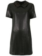 À La Garçonne Sequin Polo Dress - Black