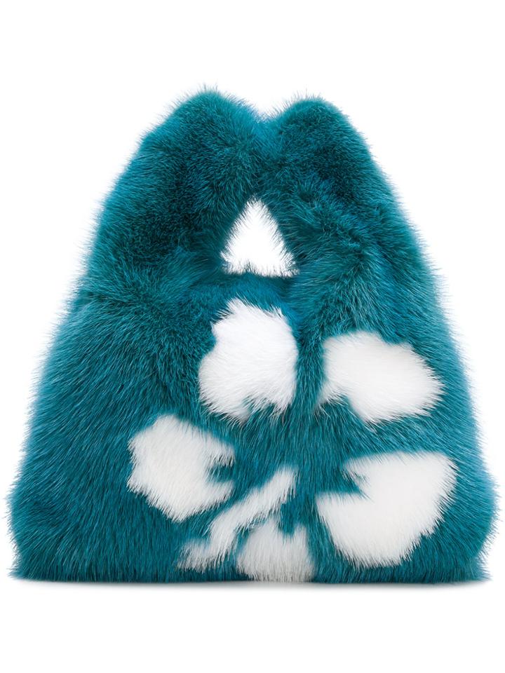 Simonetta Ravizza Mini Furrisima Hibiscus Tote - Blue