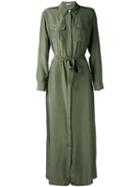 P.a.r.o.s.h. - Maxi Shirt Dress - Women - Silk - Xs, Green, Silk