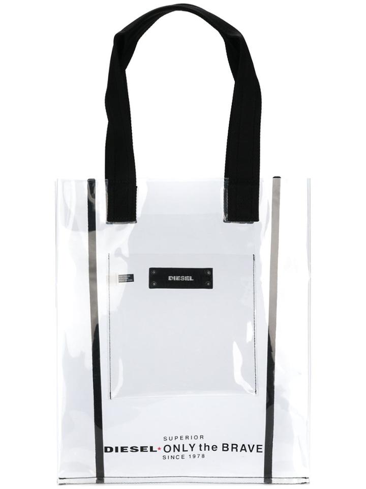 Diesel Clear Shopper Tote - Black