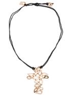 Gavello Tear Drop Crucifix Necklace - Black