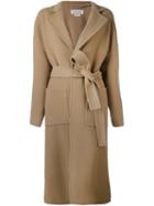 Loewe Belted Long Coat, Women's, Size: Xs, Nude/neutrals, Virgin Wool/cashmere