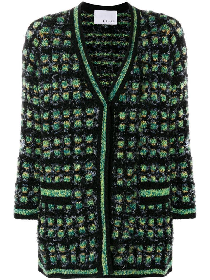 20:52 Checked Cardigan - Black