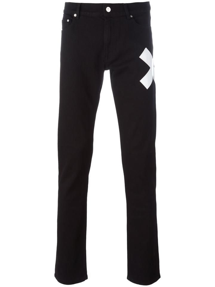 Kenzo X Print Slim-fit Jeans, Size: 33, Black, Cotton/spandex/elastane/polyester