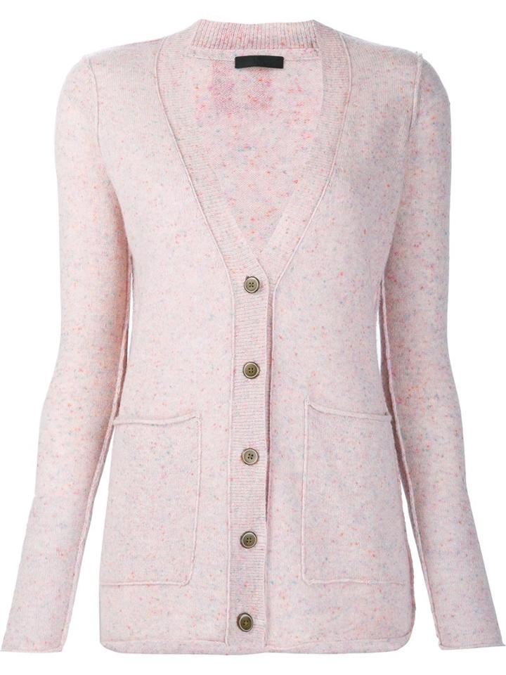 Atm Anthony Thomas Melillo V Neck Cardigan, Women's, Size: Xs, Pink/purple, Cashmere