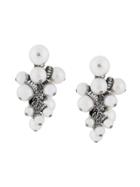 Lanvin Embellished Pearl Earrings - White
