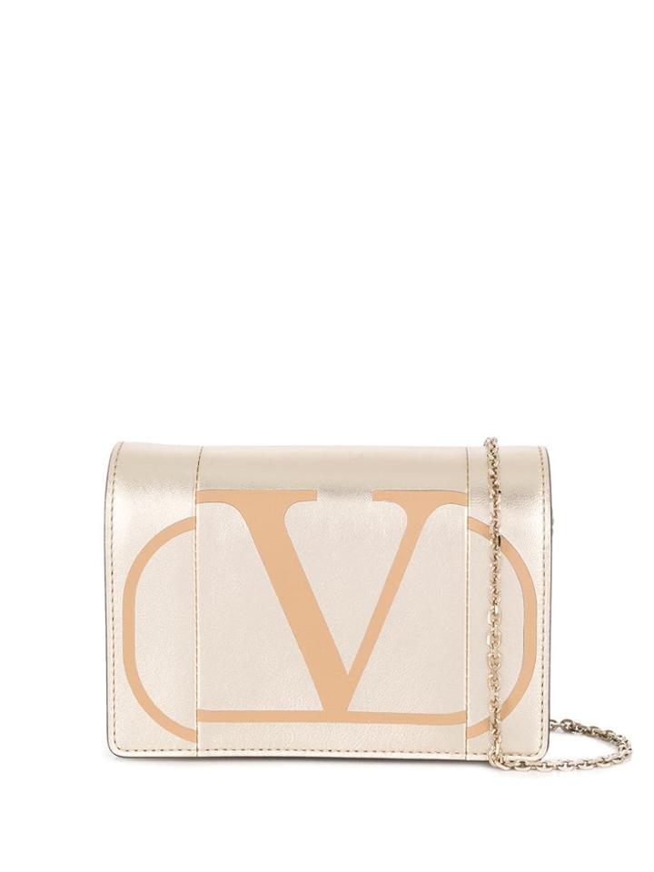 Valentino Valentino Garavani Go Logo Print Bag - Gold
