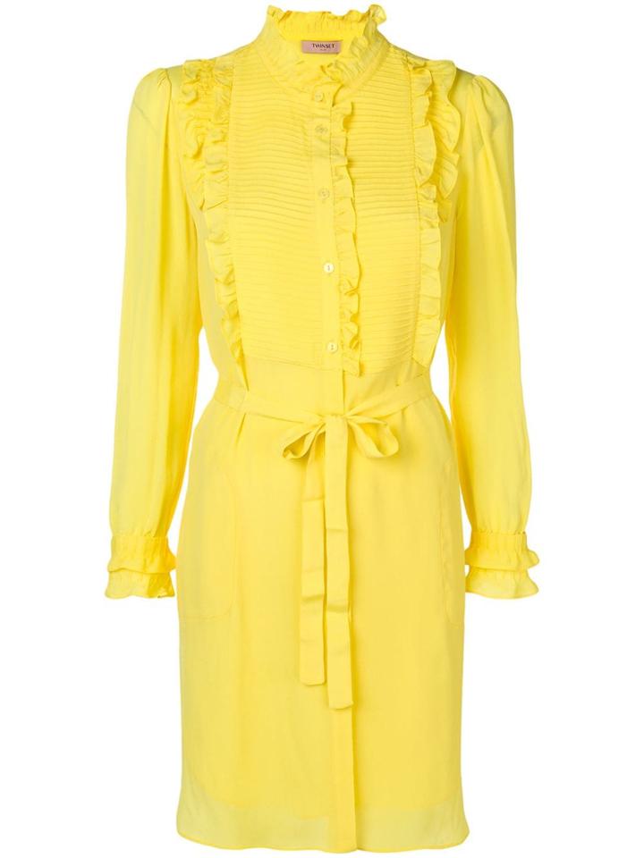 Twin-set Ruffled Blouse Dress - Yellow