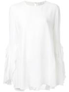 Rebecca Vallance Frill Sleeve Top, Women's, Size: 14, White, Rayon