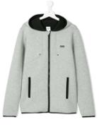 Boss Kids - Hooded Jacket - Kids - Cotton/polyester/spandex/elastane/polyamide-8 - 14 Yrs, Grey