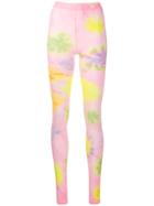 Collina Strada Tie-dye Print Leggings - Pink