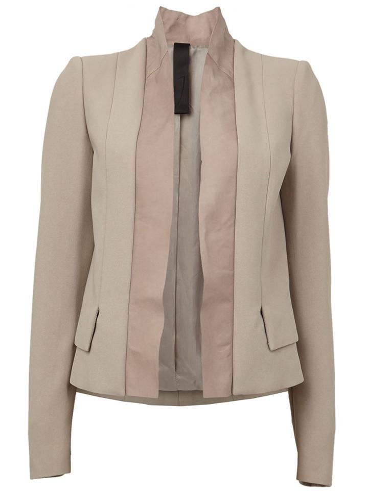 Ilaria Nistri Leather Lapel Blazer - Nude & Neutrals