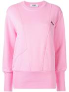 Msgm Longline Logo Print Sweatshirt - Pink