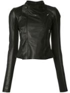Rick Owens - Zip Fitted Jacket - Women - Lamb Skin/cupro/virgin Wool - 40, Black, Lamb Skin/cupro/virgin Wool