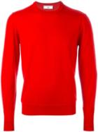 Ami Alexandre Mattiussi Crew Neck Sweater, Men's, Size: Large, Red, Wool