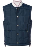 Thom Browne Quilted Down Nylon Tech Vest - Blue