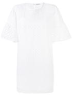 P.a.r.o.s.h. Perforated Wide Sleeve Dress - White