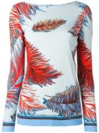 Emilio Pucci Feathers Print Blouse, Women's, Size: 46, Silk/viscose