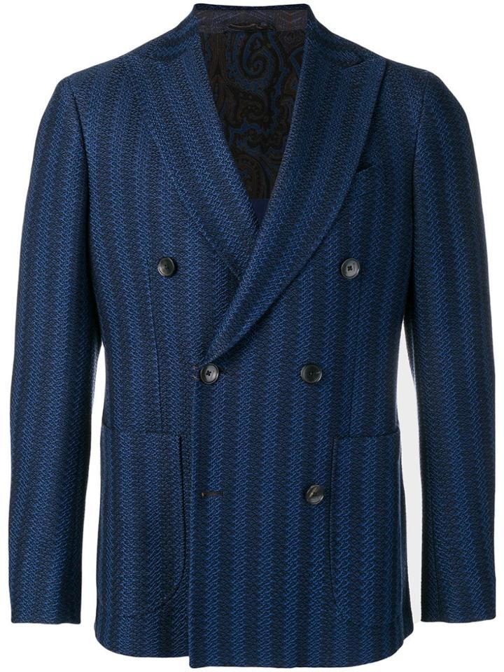 Etro Double Breasted Blazer - Blue