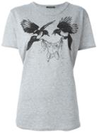 Alexander Mcqueen Bird Print T-shirt, Women's, Size: 40, Grey, Cotton