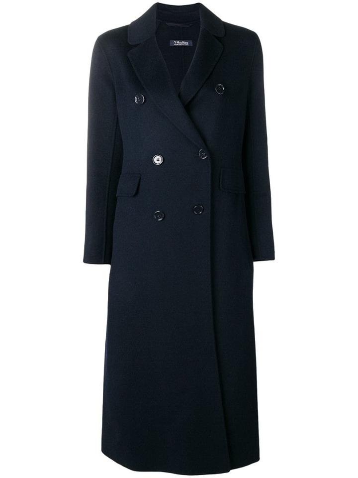 's Max Mara Double-breasted Long Coat - Blue