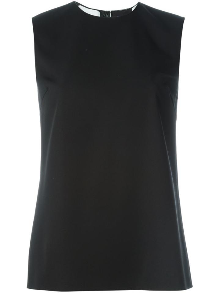 Ralph Lauren Inverted Pleat Tank Top, Women's, Size: 10, Black, Silk/polyurethane