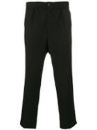 Ami Paris Elasticated Waist Cropped Fit Trousers - Black