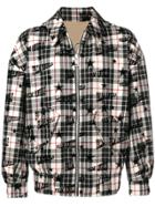 Palm Angels Logo Plaid Bomber Jacket - Black