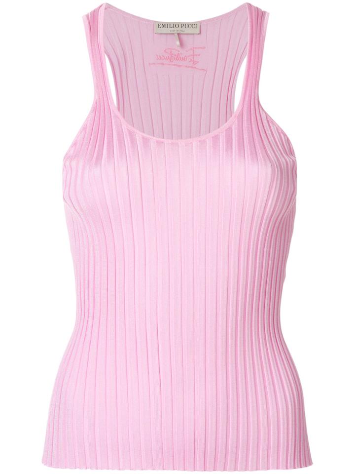 Emilio Pucci Ribbed-knit Tank Top - Pink & Purple