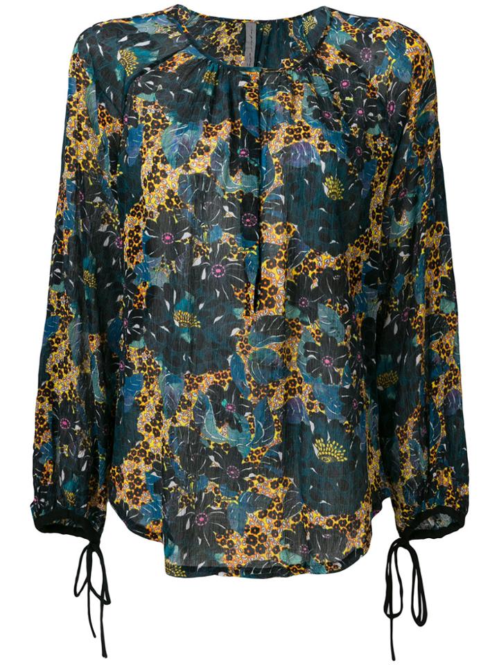 Raquel Allegra Floral Print Blouse - Blue