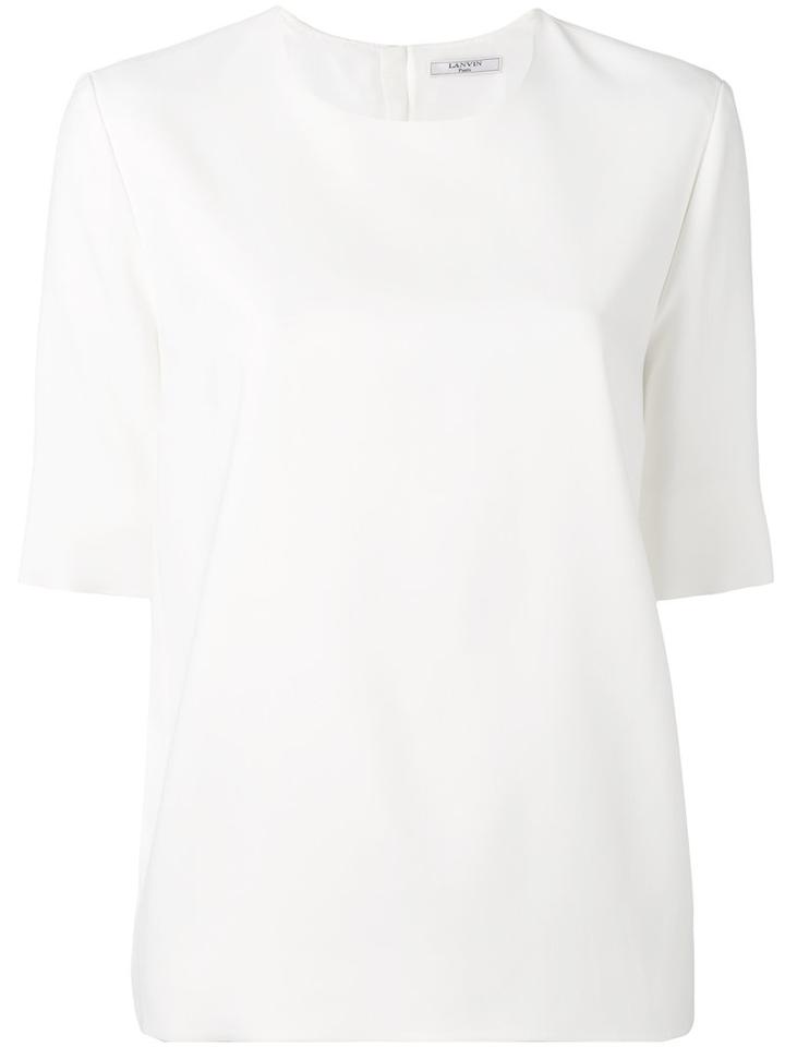 Lanvin - Short Sleeve Blouse - Women - Spandex/elastane/viscose - 40, White, Spandex/elastane/viscose