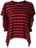 R13 Striped Flutter T-shirt - Red