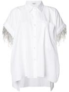 Aviù Oversized Embellished Sleeve Shirt - White