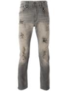 R13 Ripped Slim-fit Jeans, Men's, Size: 33, Grey, Cotton/spandex/elastane