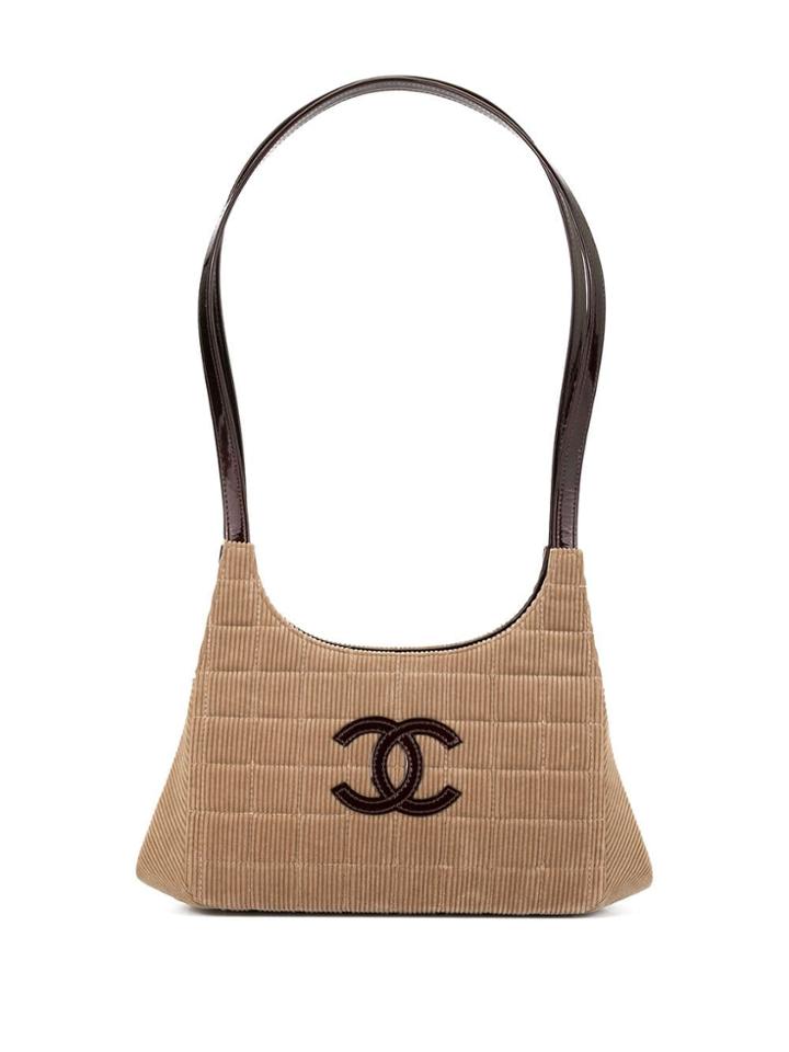Chanel Pre-owned Chocolate Bar Quilt Shoulder Bag - White