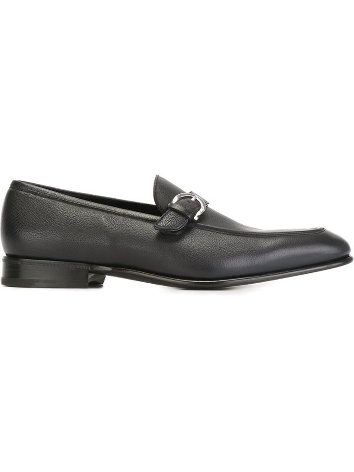Salvatore Ferragamo Gancio Bit Loafers, Men's, Size: 7, Blue, Calf Leather/leather