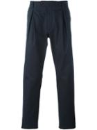 Al Duca D'aosta 1902 Pleat Detail Chino Trousers, Men's, Size: 48, Blue, Cotton