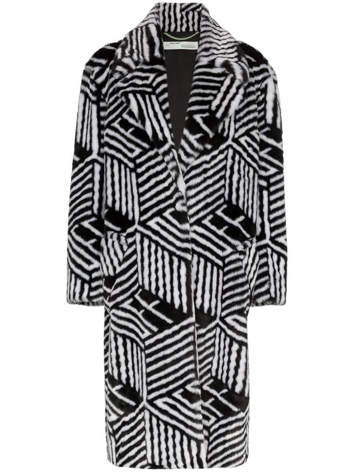 Off-white Faux-fur Coat - Black