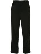 Yohji Yamamoto Button Cuffed Trousers - Black