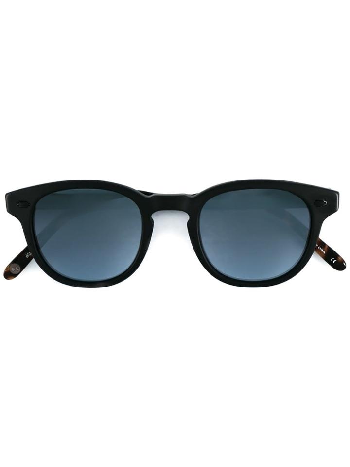 Garrett Leight Matte Black And Dark Turquoise 'warren' Sunglasses
