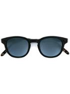 Garrett Leight Matte Black And Dark Turquoise 'warren' Sunglasses