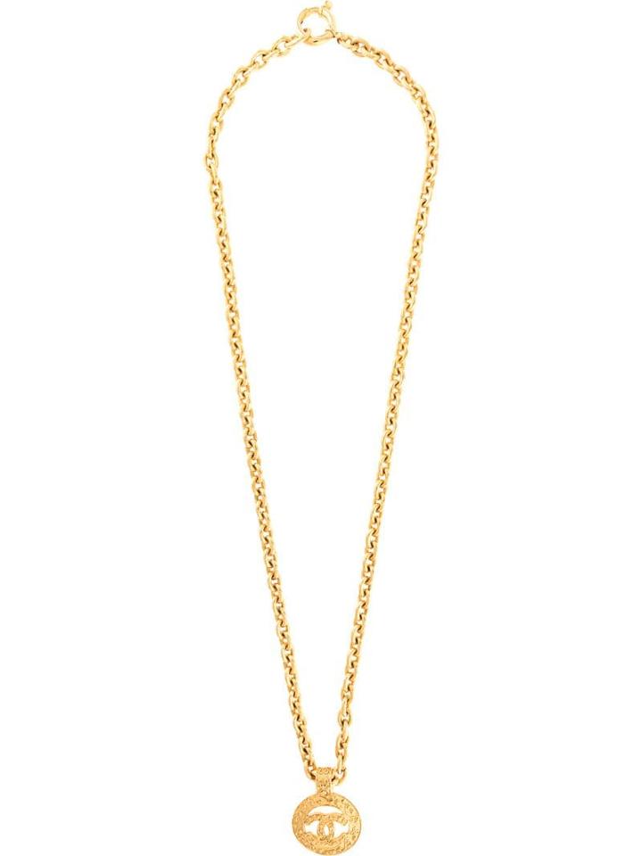 Chanel Pre-owned Cc Logos Medallion Chain Necklace - Gold
