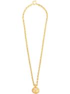 Chanel Pre-owned Cc Logos Medallion Chain Necklace - Gold