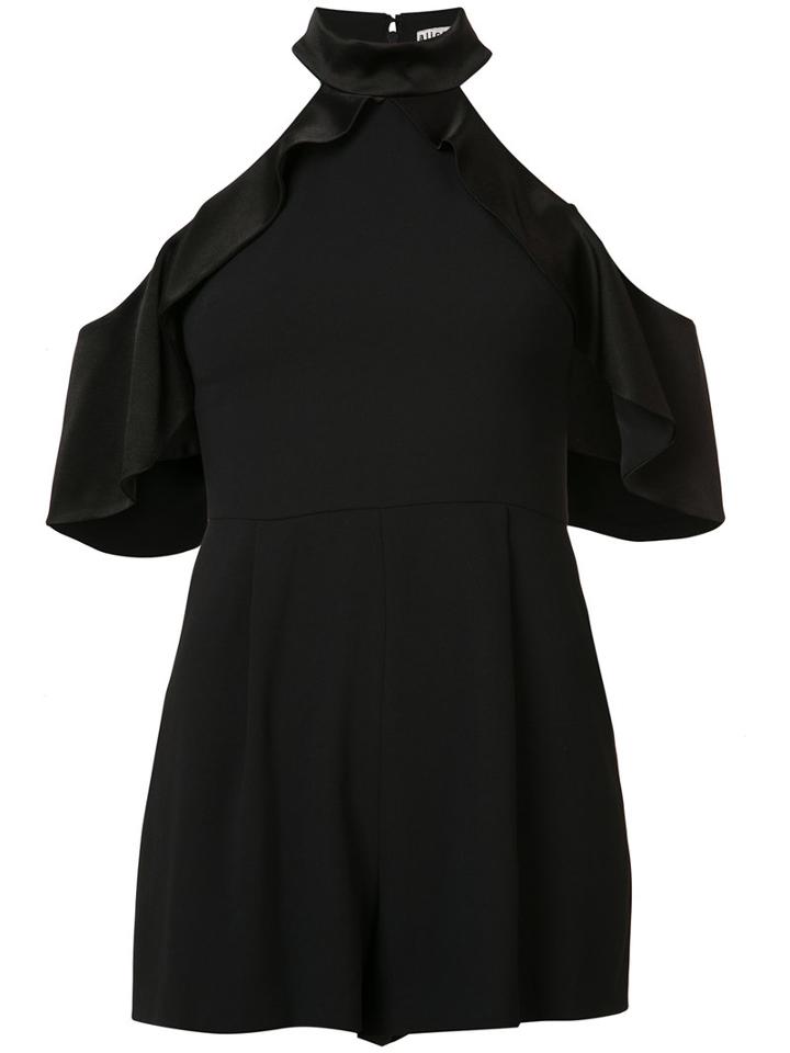 Alice+olivia - Cut-out Detail Playsuit - Women - Polyester - 0, Black, Polyester