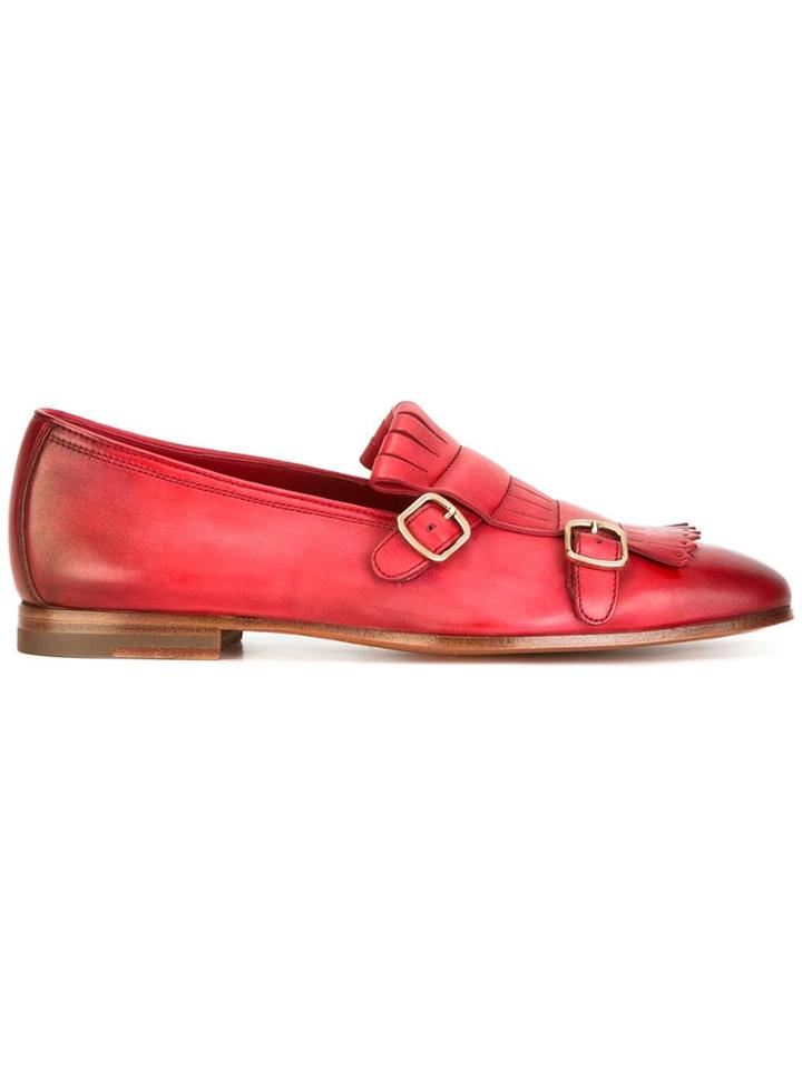 Santoni Degradé Effect Monk Shoes - Red