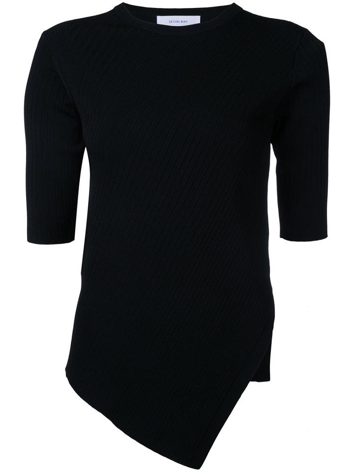 Le Ciel Bleu - Multh Rib Knit Top - Women - Nylon/rayon - 36, Black, Nylon/rayon