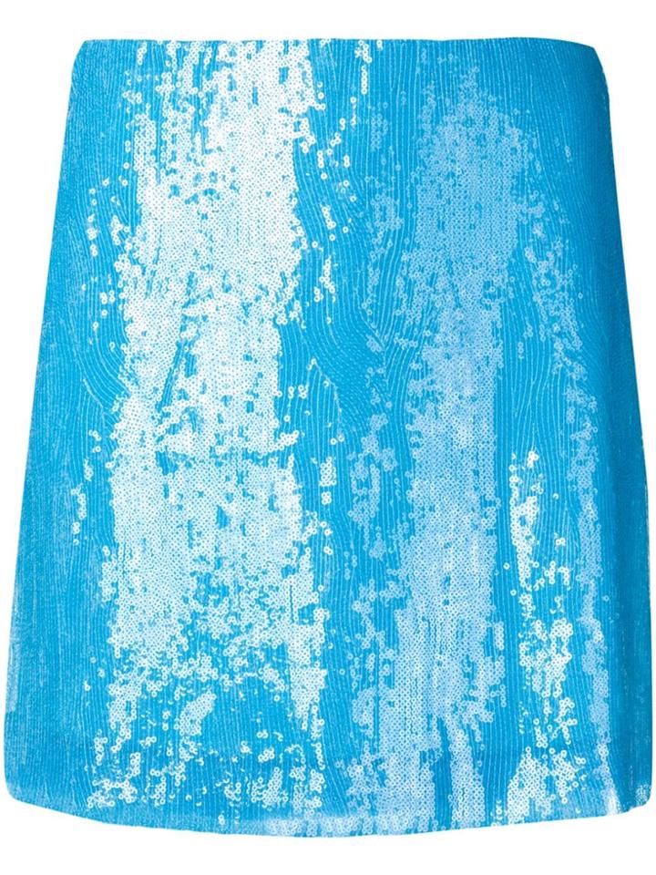 Alberta Ferretti Sequins Short Skirt - Blue